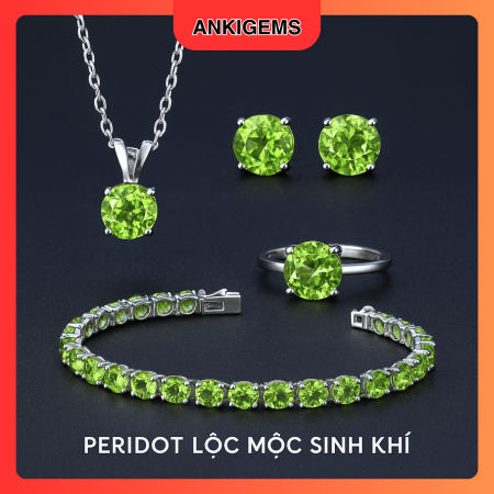 Bộ Trang Sức Phong Thủy Peridot Hợp Mệnh Mộc Mệnh Hỏa - ANKIGEMS